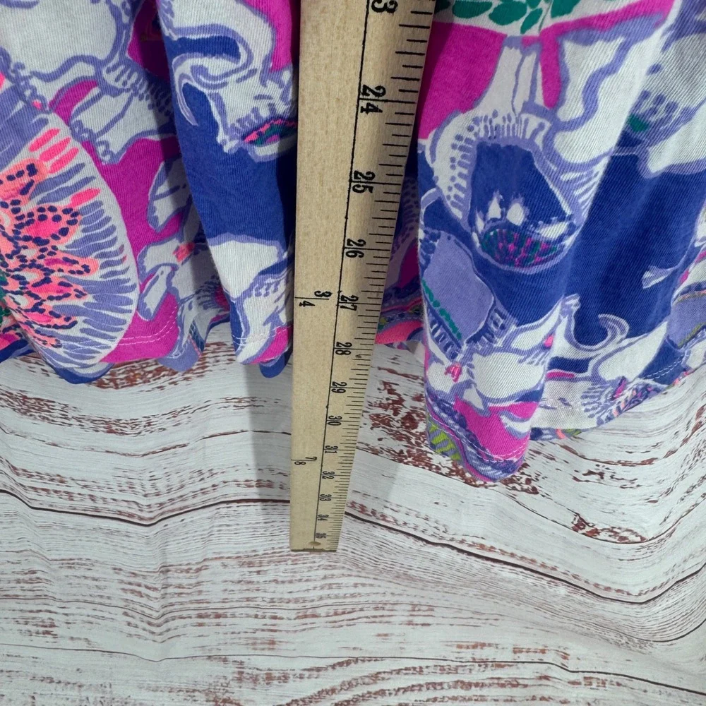 Lilly Pulitzer Dress Girls XL 12-14 Blue Pink Elephant Mandala Cotton Knit Dress